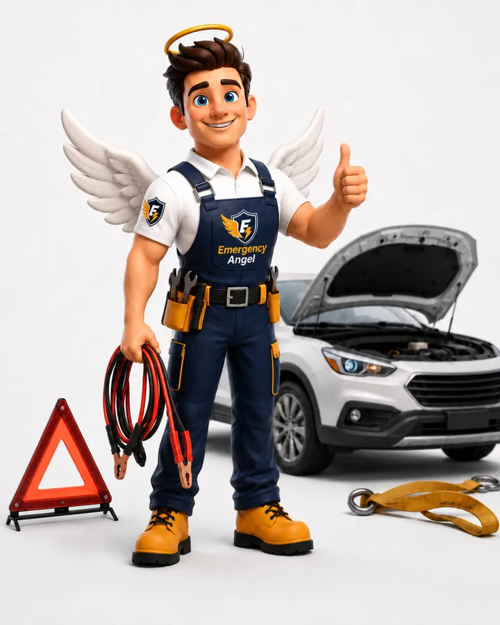 Vehicle recovery technician providing breakdown support